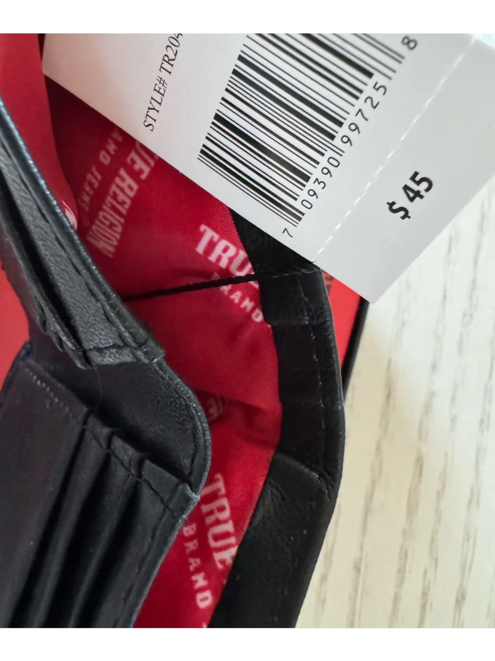 True Religion Men's Black Leather Wallet